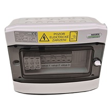 Rozvaděč FV3.1-DC12-1100 pro FVE, 3 vstupy, 1 svodič