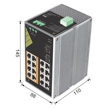 Conexpro GNT-IG1218F8-AC, Průmyslový PoE switch na DIN lištu, 16x LAN, 8x PoE, 2x SFP