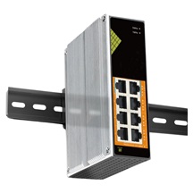 Conexpro GNT-IG1008GP-DC, Průmyslový PoE switch na DIN lištu, 8x LAN, 8x PoE