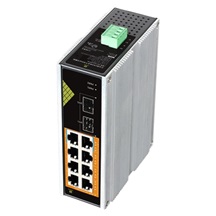 Conexpro GNT-IG1210FP-DC, Průmyslový PoE switch na DIN lištu, 8x LAN, 8x PoE, 2x SFP