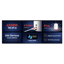 Cudy M3000 Wi-Fi 6 Mesh System, AX3000, 2 pack, bílý