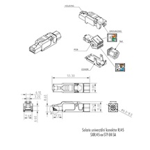 Solarix Konektor MPTL univerzální RJ45 CAT5E STP samořezný SXRJ45-5E-STP-BK-SA