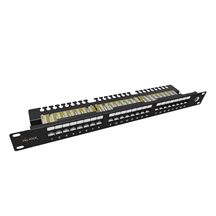 Solarix 19" patch panel Solarix 24 x RJ45 CAT6 UTP s vyvazovací lištou 1U SX24L-6-UTP-BK-N