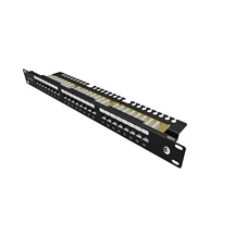 Solarix 19" patch panel Solarix 24 x RJ45 CAT6 UTP s vyvazovací lištou 1U SX24L-6-UTP-BK-N
