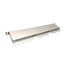Solarix 19" patch panel Solarix 24xRJ45 CAT5E STP s vyvazovací lištou 0,5U SX24HD-5E-STP-SL