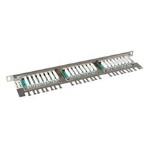 Solarix 19" patch panel Solarix 24xRJ45 CAT5E STP s vyvazovací lištou 0,5U SX24HD-5E-STP-SL