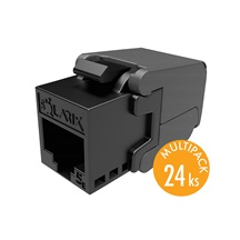 Solarix MULTIPACK 24 ks - samořezný keystone Solarix CAT5E UTP SXKJ-5E-UTP-BK-SA