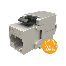 Solarix MULTIPACK 24 ks - samořezný keystone Solarix CAT6 STP SXKJ-6-STP-BK-SA