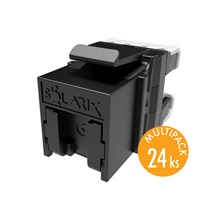 Solarix MULTIPACK 24 ks - rychlozařezávací keystone Solarix CAT6 UTP SXKJ-6-UTP-BK-NA Component Level a 4PPoE certifikace