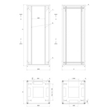 Solarix Rozvaděč LC-50 45U, 800x800 RAL 7035, skleněné dveře
