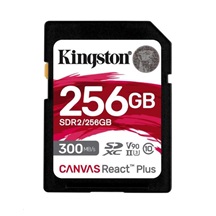 Kingston SDXC karta 256GB Canvas React Plus SDXC UHS-II 300R/260W U3 V90 for Full HD/4K/8K