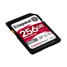 Kingston SDXC karta 256GB Canvas React Plus SDXC UHS-II 300R/260W U3 V90 for Full HD/4K/8K