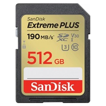 SanDisk SDXC karta 512GB Extreme PLUS (R 190 MB/s  W130 MB/s Class 10, UHS-I U3 V30)
