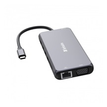 VERBATIM Hub USB-C Pro Multiport 14 Port, 5x USB-A, 2x USB-C, 2x HDMI, 1xVGA, RJ45, 3.5mm Jack audio, microSD/SD, šedá