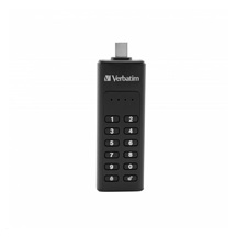VERBATIM USB C 3.1 Drive 64 GB - Keypad Secure (R:160/W:140 MB/s) GDPR