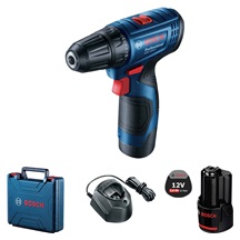 BOSCH GSR 120-LI, akumulátorový vrtací šroubovák, 0 – 400 / 0 – 1.500 ot/min, 8 mm, 2x akumulátor GBA 12V 2.0Ah