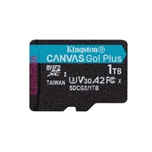 Kingston MicroSDXC karta 1TB Canvas Go! Plus, R:170/W:90MB/s, Class 10, UHS-I, U3, V30, A2 + Adaptér