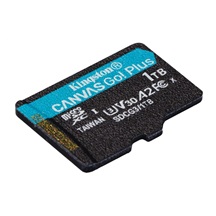 Kingston MicroSDXC karta 1TB Canvas Go! Plus, R:170/W:90MB/s, Class 10, UHS-I, U3, V30, A2 + Adaptér