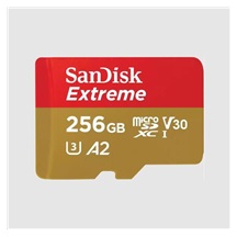 SanDisk micro SDXC karta 256GB Extreme (190 MB/s Class 10, UHS-I U3 V30) + adaptér