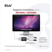 Club3D Adaptér aktivní DisplayPort na Dual Link DVI-D, USB napájení, 60cm, HDCP off, pro Apple Cinema displeje