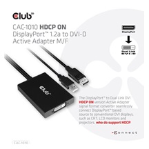 Club3D Adaptér aktivní DisplayPort na Dual Link DVI-D, USB napájení, 60cm, HDCP ON