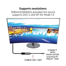 Club3D Adaptér aktivní USB-C na DisplayPort 1.4, 8K60Hz DSC1.2 HDR HBR3