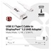 Club3D Adaptér USB 3.1 typ C na DisplayPort 1.2 4K60Hz UHD 1,2m (M/M)
