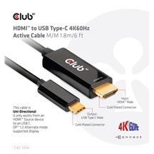 Club3D aktivní kabel HDMI na USB-C, 4K60Hz, 1.8m, M/M