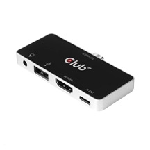 Club3D hub pro mobilní telefony USB Type C 4-in-1 Hub to HDMI™ 4K60Hz USB Type C PD / USB Type A / Audio jack