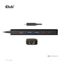 Club3D hub USB-C, 6-in-1 Hub s HDMI 8K30Hz, 2xUSB Type-A, RJ45 a 2xUSB Type-C, Data a PD nabíjení 100W