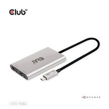 Club3D Video hub Thunderbolt 3 na 2x DP, Dual 4K60Hz nebo Single 8K60Hz/4K120Hz