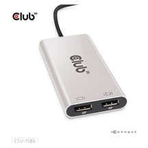 Club3D Video hub Thunderbolt 3 na 2x DP, Dual 4K60Hz nebo Single 8K60Hz/4K120Hz