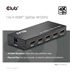 Club3D Video rozbočovač 1:4 HDMI 2.0 4K120Hz, 4 porty, černá