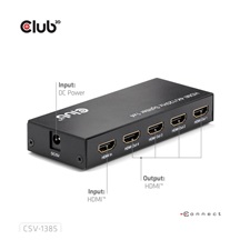 Club3D Video rozbočovač 1:4 HDMI 2.0 4K120Hz, 4 porty, černá