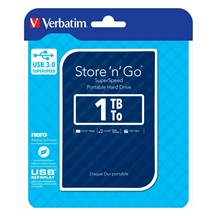 VERBATIM Externí HDD 1TB Store 'n' Go Portable Hard Drive USB 3.0, Blue GEN II