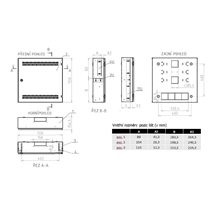 Rozvaděč SOHO LC-18 s lištami 2U, 4U a 11U, 550x550x150mm šedá RAL 7035