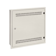 Solarix Rozvaděč SOHO LC-18 do zdi  s lištami 2U, 4U a 11U, 550x550 šedá RAL7035 s rámečkem k zazdění