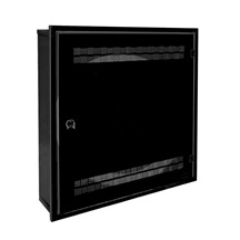 Solarix Rozvaděč SOHO LC-18 do zdi s lištami 2U, 4U a 11U, 550x550 černá RAL9005 s rámečkem k zazdění