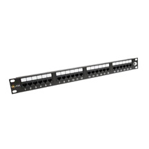 Solarix 19" patch panel Solarix 24 x RJ45 CAT6 UTP 350 MHz černý 1U SX24-6-UTP-BK