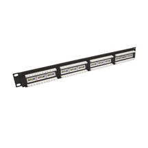 Solarix 19" patch panel Solarix 24 x RJ45 CAT6 UTP 350 MHz černý 1U SX24-6-UTP-BK