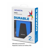 ADATA Externí HDD 1TB USB 3.1 DashDrive Durable HD650, červený (gumový, nárazu odolný)