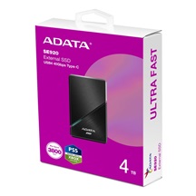 ADATA Externí SSD 1TB SE920, USB 4 Type-C, R:3800/W:3700MB/s, černá
