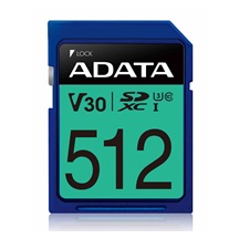 ADATA SDXC karta 512GB Premier Pro UHS-I U3 Class 10 (R:95/W:60 MB/s)