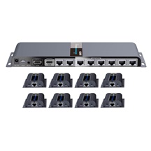 PremiumCord HDMI 1-8 splitter+extender po CAT6/6a/7, FULL HD, 3D