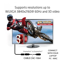 Club3D Kabel certifikovaný DisplayPort 1.2, 4K60Hz UHD (M/M), 3m, 30 AWG