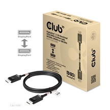 Club3D Kabel DisplayPort 2.1 na DisplayPort 2.1 VESA DP80, 4K240Hz/8K60Hz/10K30Hz HDR (M/M), 1.2m, černá