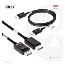 Club3D Kabel DisplayPort 2.1 na DisplayPort 2.1 VESA DP80, 4K240Hz/8K60Hz/10K30Hz HDR (M/M), 1.2m, černá