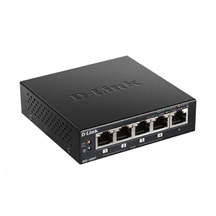 D-Link DGS-1005P 5-port Gigabit Desktop PoE+ Switch, 4 porty jsou PoE+, PoE budget 60W
