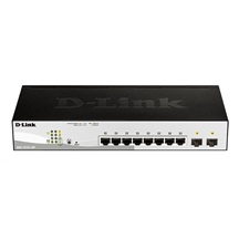 D-Link DGS-1210-10P 10-port Gigabit Smart+ PoE Switch, 8x GbE PoE+, 2x SFP, PoE 65W, fanless