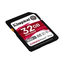 Kingston SDHC karta 32GB Canvas React Plus SDHC UHS-II 300R/260W U3 V90 for Full HD/4K/8K